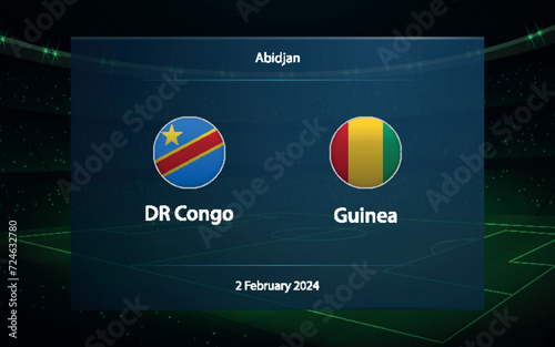 DR Congo vs Guinea. knockout stage Africa 2023, Soccer scoreboard