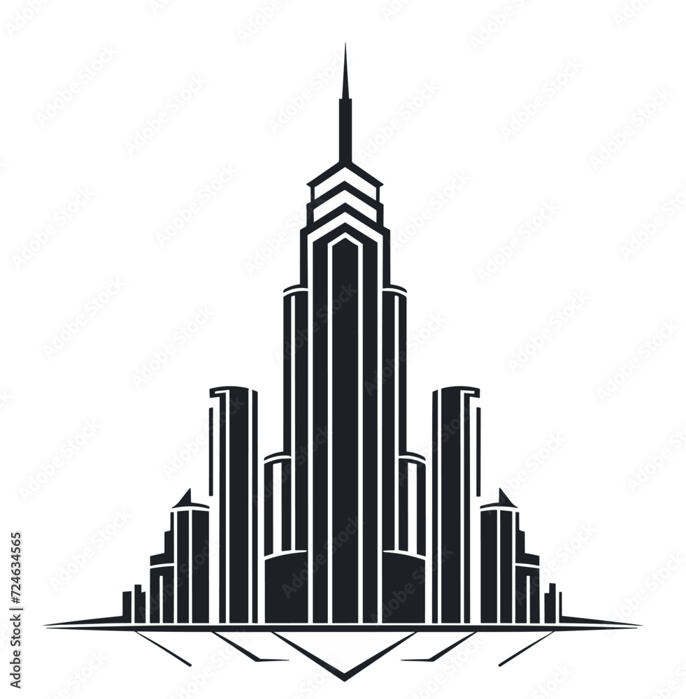 skyscraper black and white icon