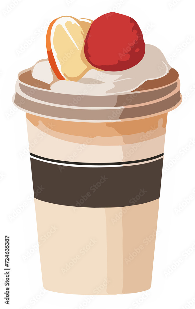 a cup of beverages stickers coffee, tea, isolate white background generate AI a cup of beverages stickers coffee, tea, isolate white background generate AI