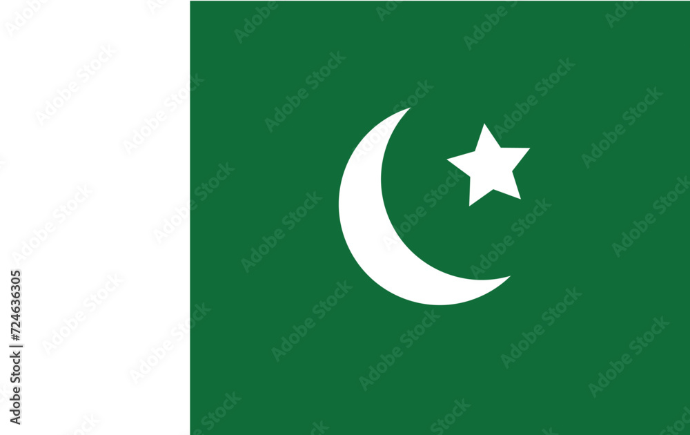 Αυτοκόλλητο The national flag of Pakistan with paper texture