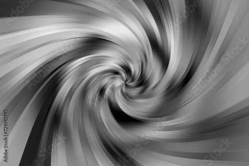 Dynamiczna kompozycja spiralnie skręconych linii, pasm, wir w czarno szarej kolorystyce z efektem gradientu - abstrakcyjne tło, tekstura