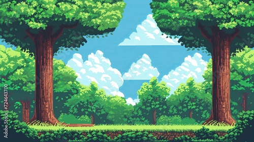 pixel art 16 bit style retro video game background photo