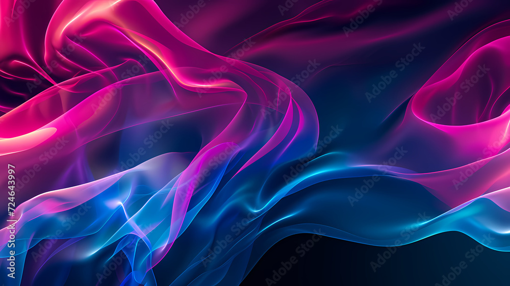 Abstract Neon Waves on a Digital Backdrop Abstract Neon Waves on a Digital Backdrop