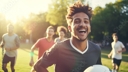 Dribble Delight: Friends Celebrating Soccer Tricks and Moves in the Park
