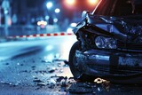 Car accident. road accident Banner with copy space