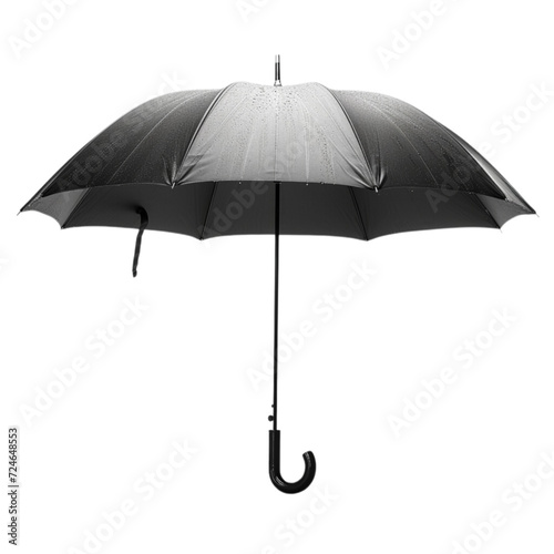 Vector 3d Realistic Render Black Blank Umbrella Icon Set Closeup Isolated on White Background. Design Template of Opened Parasols for Mock-up, Branding, Advertise etc. Top and Front View