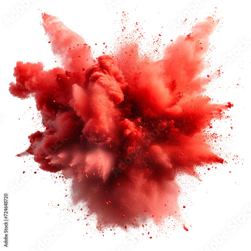 Red abstract powder explosion. Splash of paint. Vector illustration