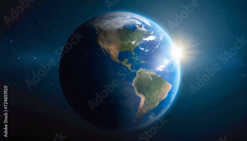 blue planet earth at night earth in deep black space america continent elements of this image furnished by nasa