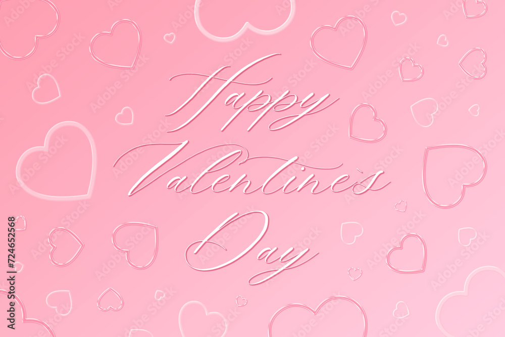 Happy Valentine's Day banner. Holiday pink background design.