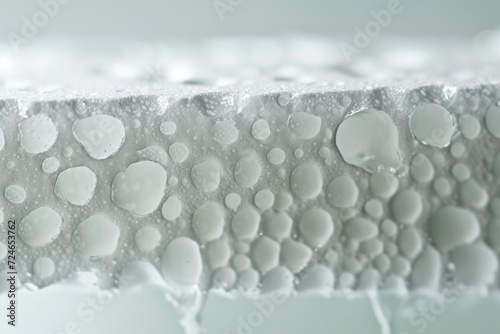 Close up view of polystyrene foam