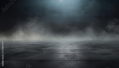 texture dark concrete floor with mist or fog ai generative photo