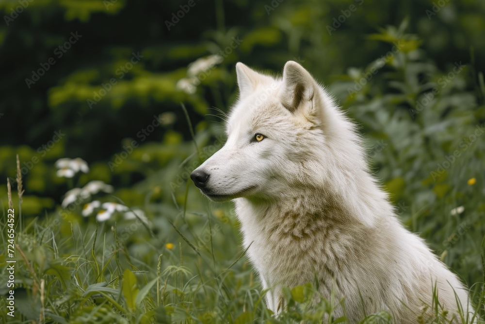 Arctic wolf in the forest Arctic wolf in the forest