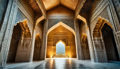 close up of entrance to the sultanhani caravansary with beautiful aiwain element photo