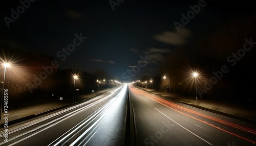 long exposure photography of street cars at night