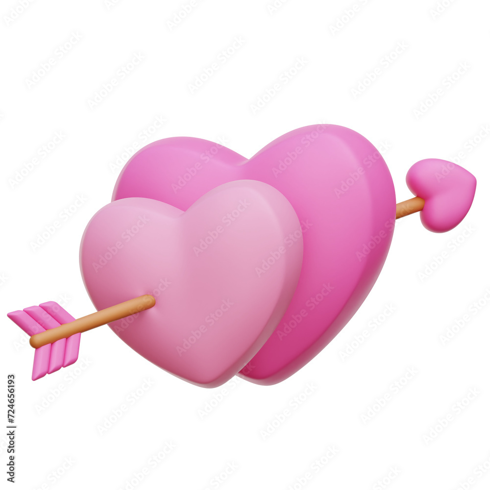 Heart Arrow 3d Icon Illustration Heart Arrow 3d Icon Illustration