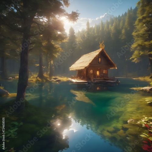 Home In River Landscape Background Very Cool