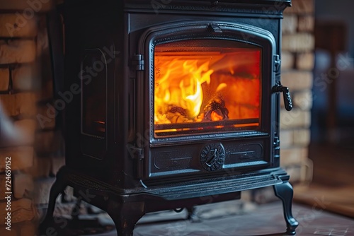Cozy wood burning stove in bedroom providing warmth and comfort indoors during cold weather
