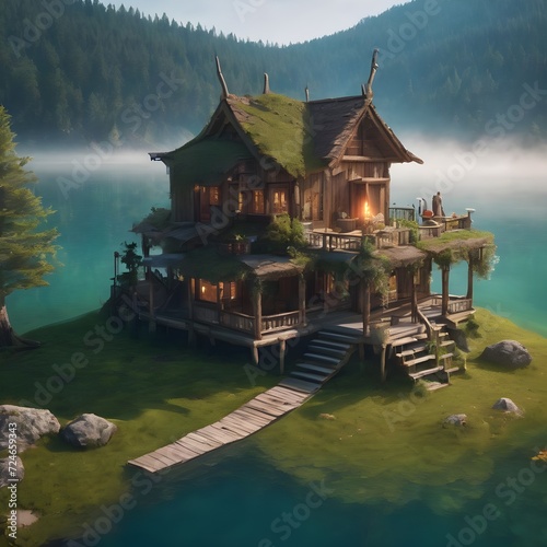 Home In River Landscape Background Very Cool