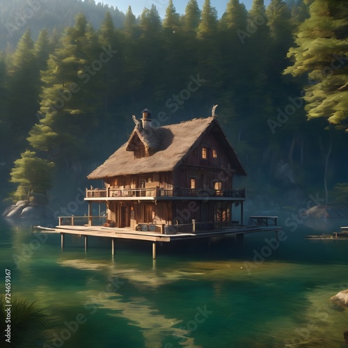 Home In River Landscape Background Very Cool