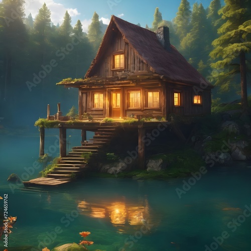 Home In River Landscape Background Very Cool