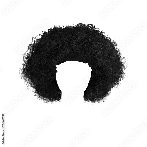 curly disheveled African black hair png photo