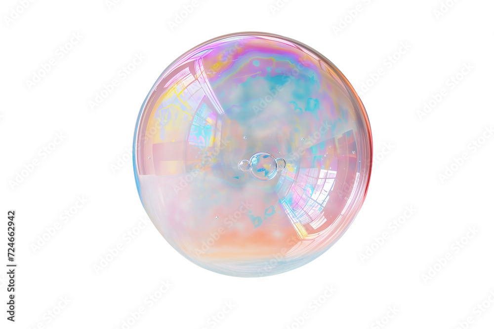 Iridescent soap bubble on multicolored Iridescent soap bubble on multicolored