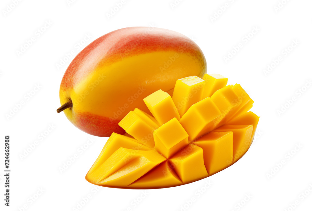 mango cut on a transparent background

