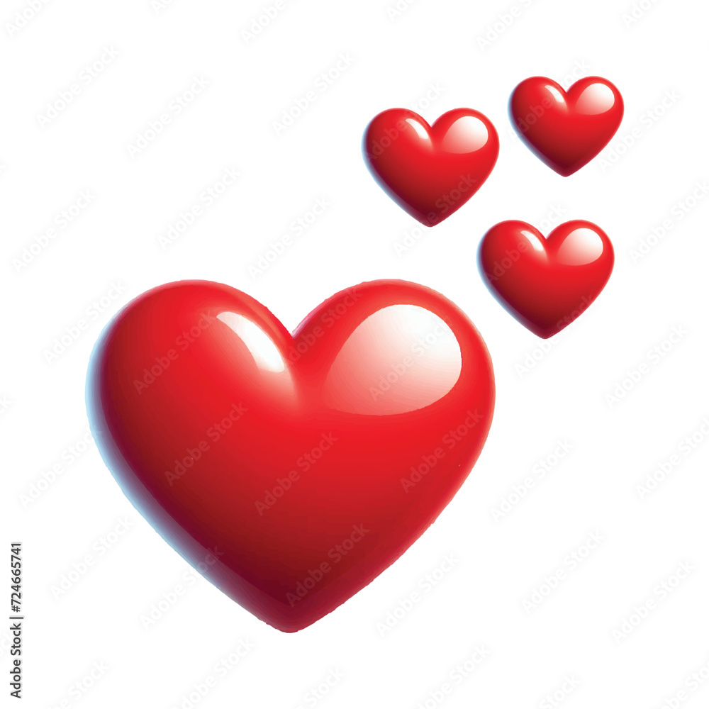 Vector a red heart isolated on white background