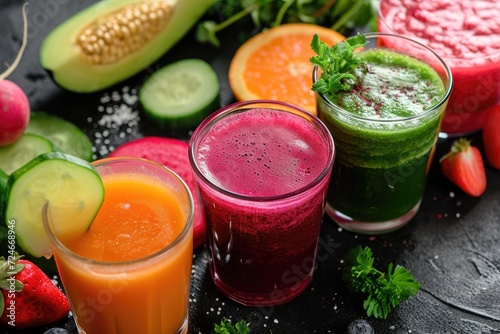 Fresh vegetable juices for fasting photo