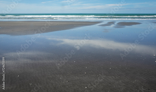 Waiotahi beach near Opotiki. Beach and coast Bay of Plenty. 