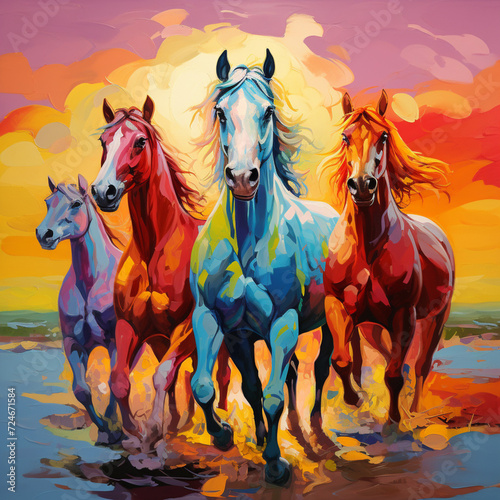 Colorful beautiful horse