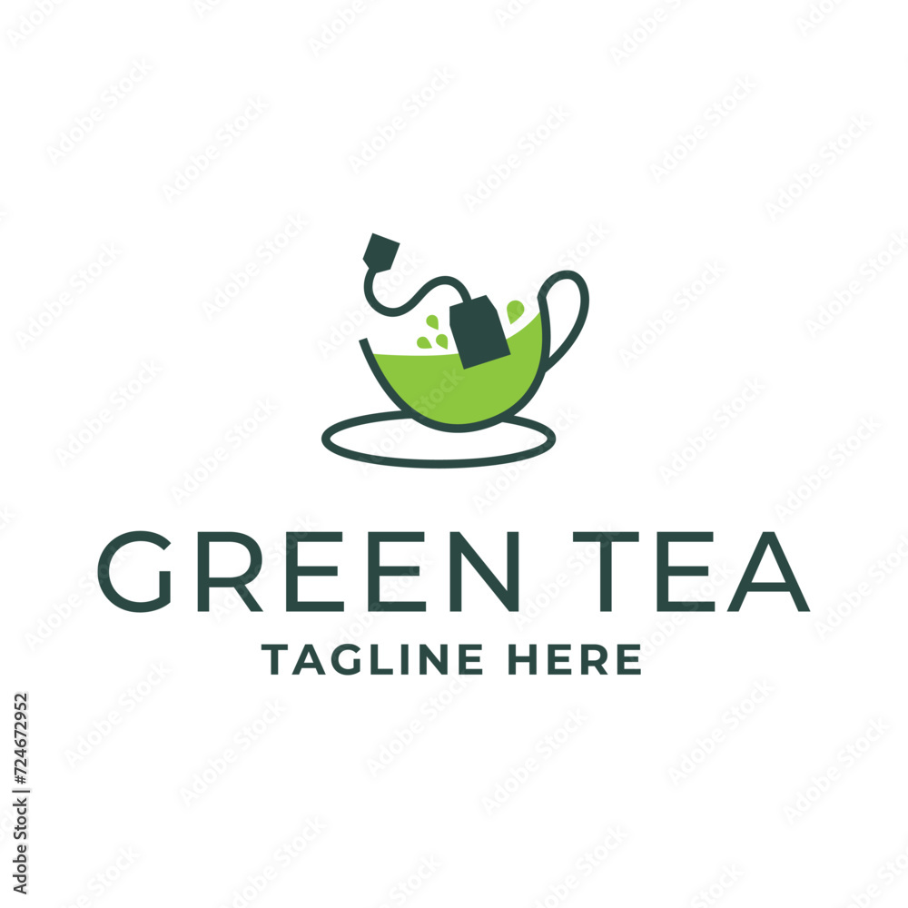 Natural green tea cup for logo design concept editable. Natural green tea cup for logo design concept editable.