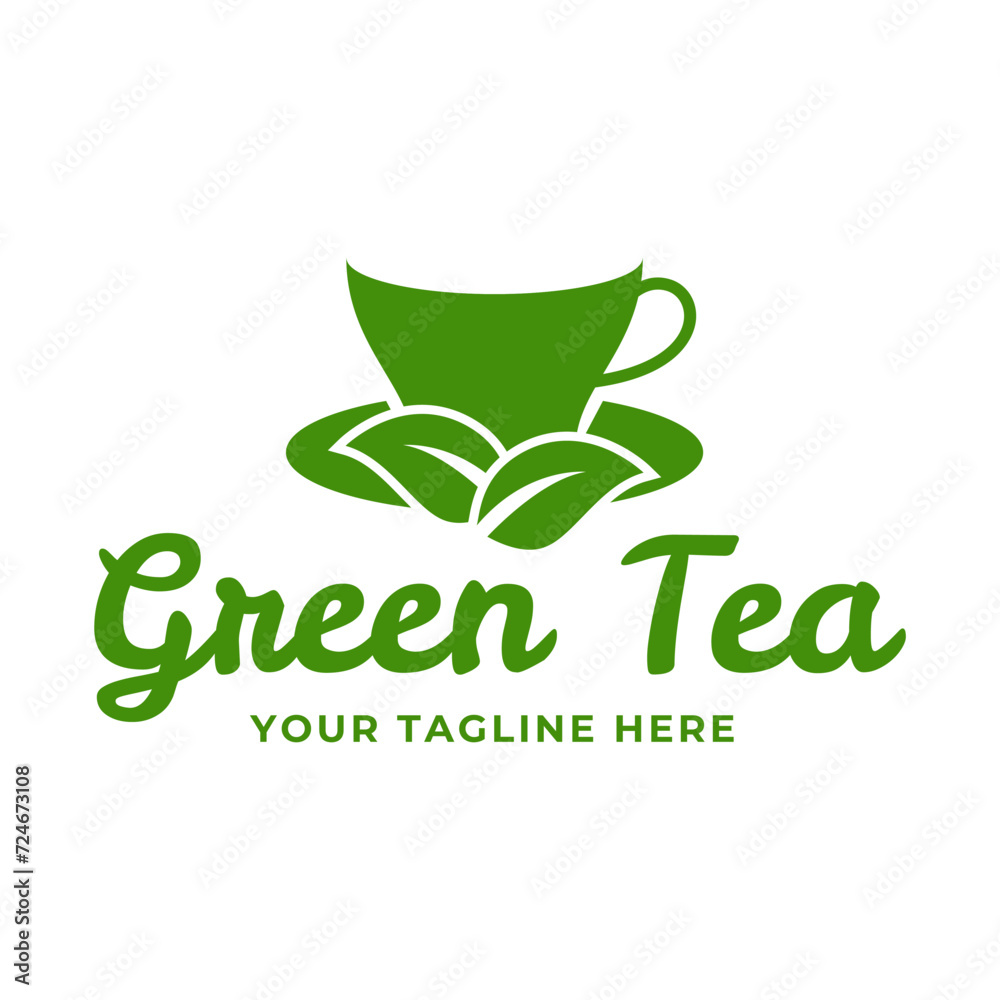 Natural green tea cup for logo design concept editable. Natural green tea cup for logo design concept editable.