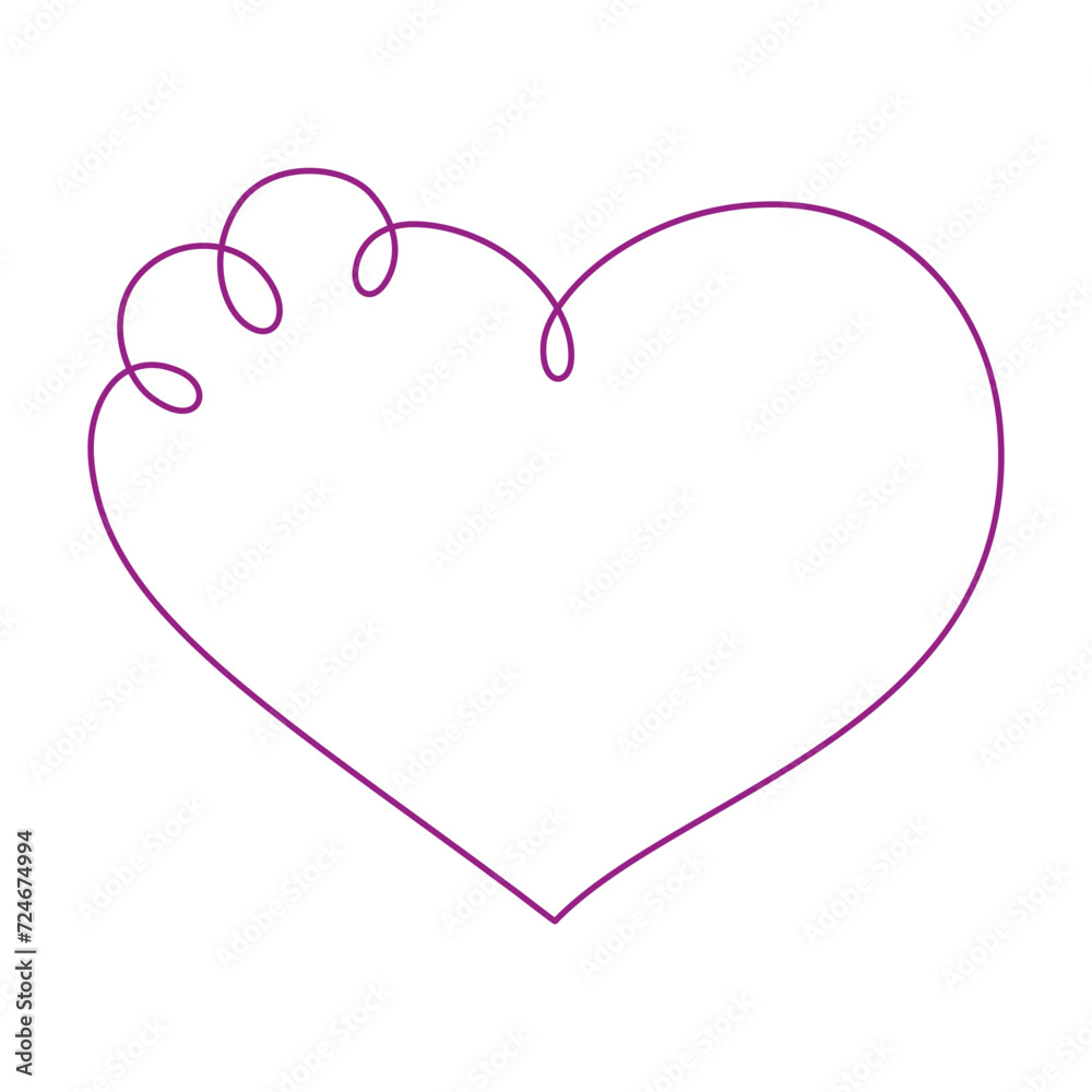 Minimalistic heart shape frame doodle. Simple invitation or Valentines Day greeting card template