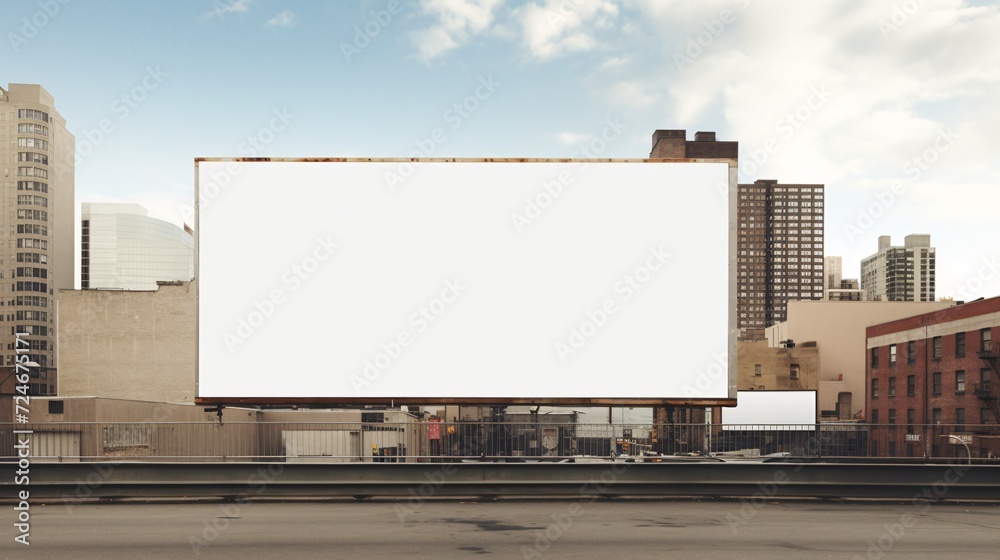 Empty urban advertisement display on a building. Empty urban advertisement display on a building.