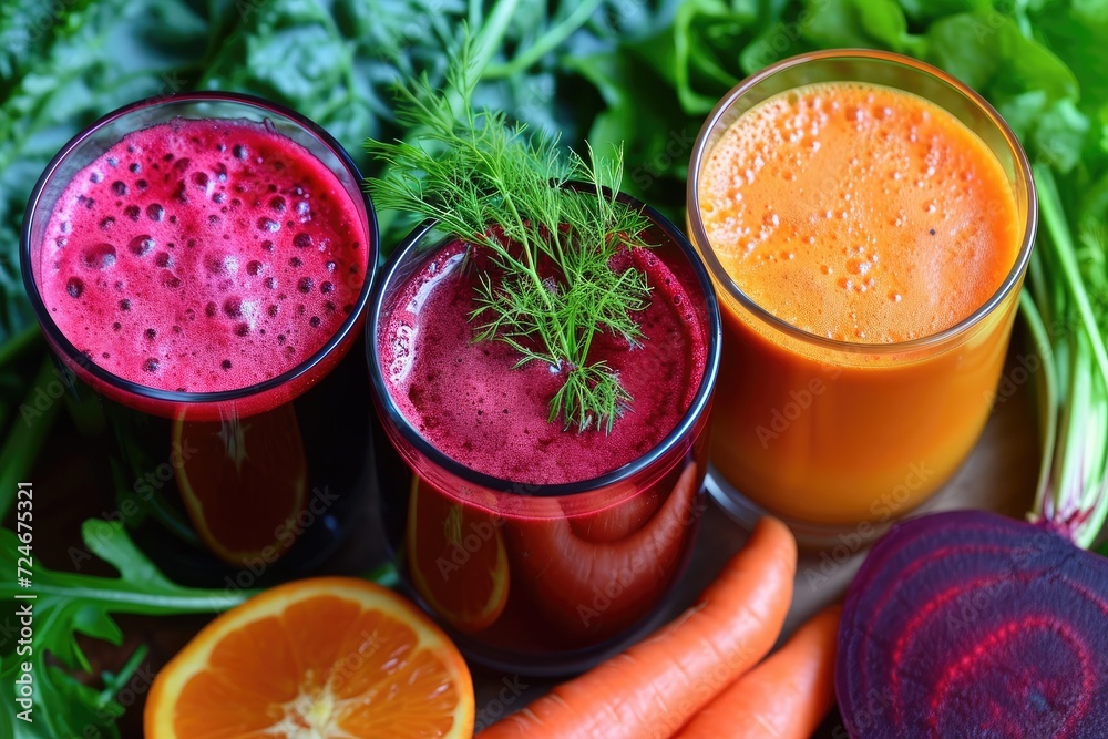 Natural and organic detox drink with vegetable smoothie ingredients including beetroot apple carrot and lemon packaged in a bottle for weight loss diet or fasti Natural and organic detox drink with vegetable smoothie ingredients including beetroot apple carrot and lemon packaged in a bottle for weight loss diet or fasti