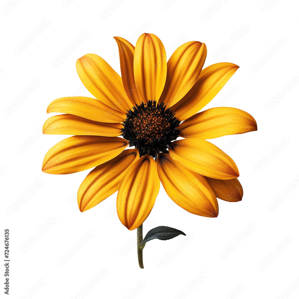 Rudbeckia flower isolated on transparent background