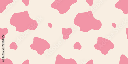 pink cow seamless pattern. vector illustration