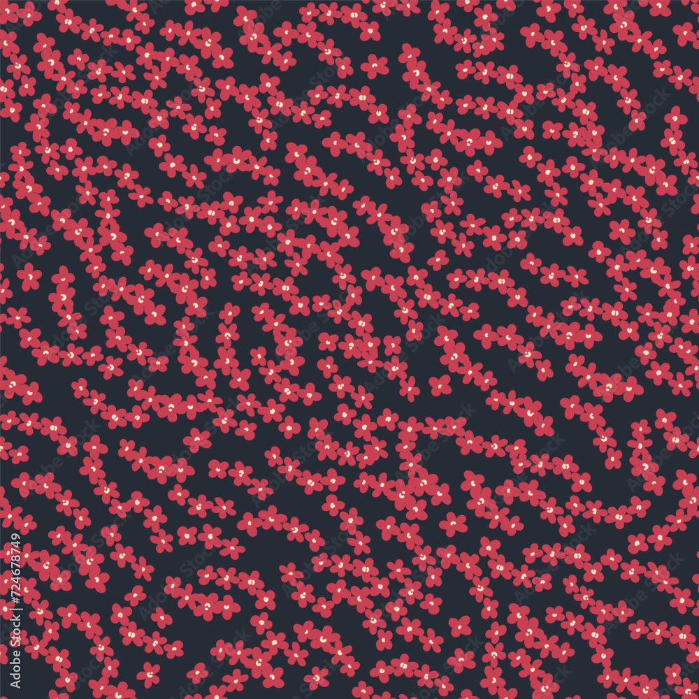 Ditsy floral print. Cute seamless pattern with simple tiny flowers in style of rustic and cottage core. Vintage floral background. Botanical vector illustration Ditsy floral print. Cute seamless pattern with simple tiny flowers in style of rustic and cottage core. Vintage floral background. Botanical vector illustration