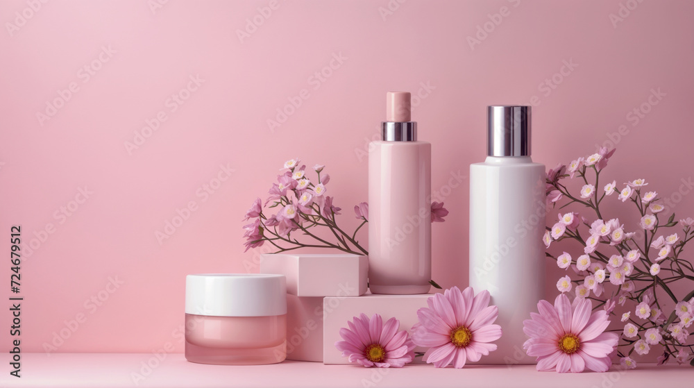 a set of cosmetics for skin care in a beautiful package a set of cosmetics for skin care in a beautiful package