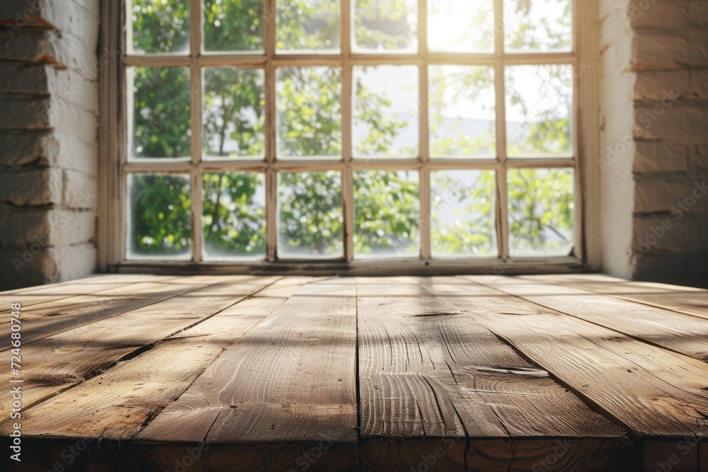 Scandinavian interior style with wooden table top amidst a kitchen blur background Scandinavian interior style with wooden table top amidst a kitchen blur background