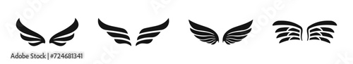 Vector wings. Wings icon set. Feather wings icons.