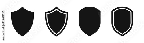 Protection shield vector icons. Shield icon set. photo