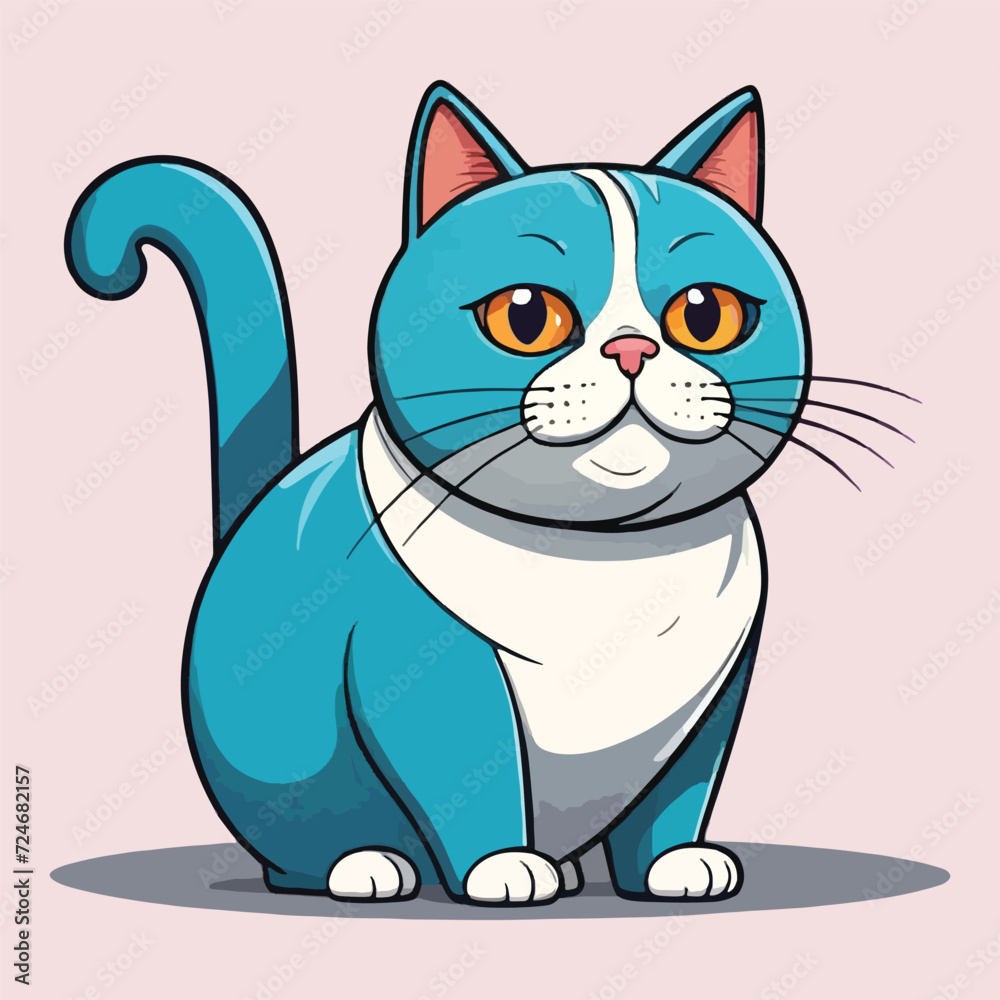 vector of cute lazy fat cat, kids tshirt, element design. vector of cute lazy fat cat, kids tshirt, element design.