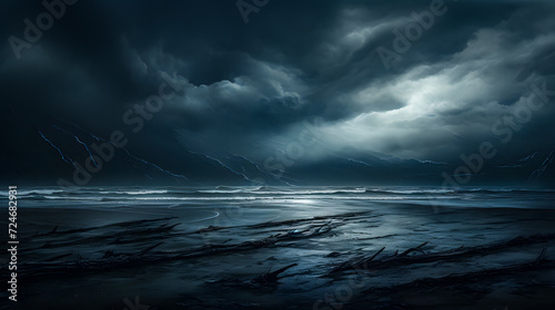 Paysage d'orage  en bord de mer photo