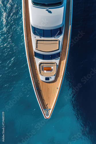 top view of a luxury modern yacht at sea © Александр Довянский