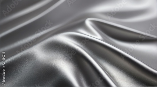 Smooth silver brushed shiny metal sheet texture background from Generative AI