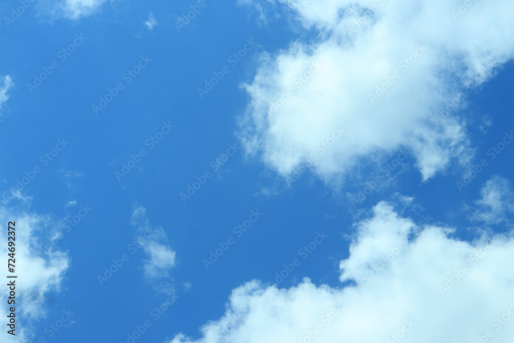 Obraz premium Cloudscape - Blue sky and white clouds, wide panorama