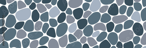 Stones vector background. Pebble, shingle beaches wallpaper. Paving backdrop for interior designs, beauty, wrapping paper. Cute doodle sea gravel texture. Simple summer nature pattern