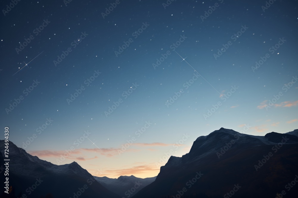 gemini constellation set against a mountain silhouette